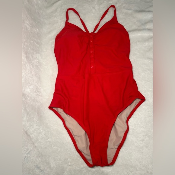 Kona Sol Vibrant Red Swimsuit - Picture 1 of 8